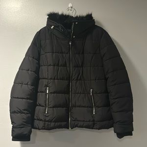 Black jacket with hidden hood XXL